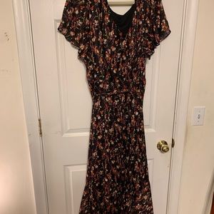 Shimmer Floral Midi Dress